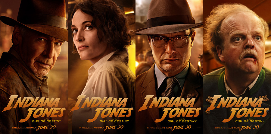 Pósters de los personajes de Indiana Jones y el Dial del Destino